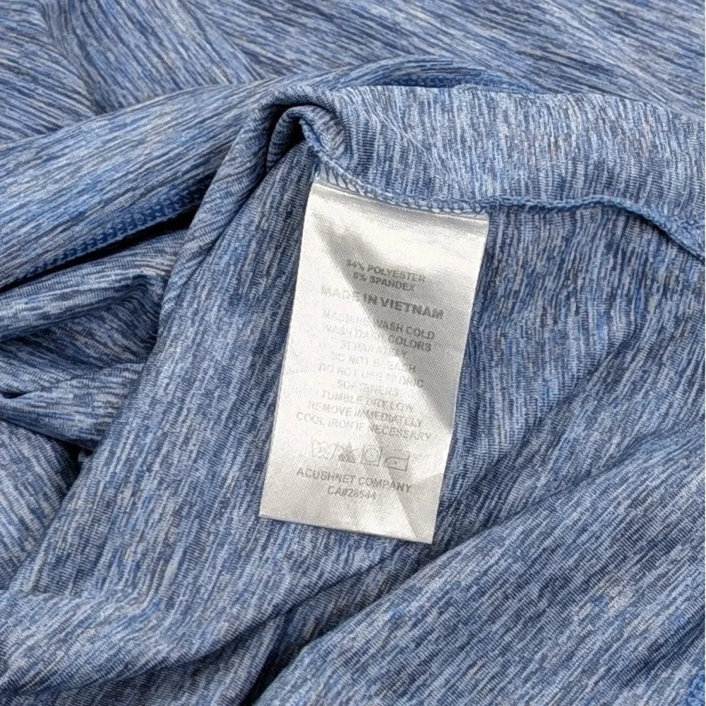 Footjoy Lisle Space Dyed Self Collar Polo Shirt Mens Small Blue Performance Golf - Picture 7 of 9